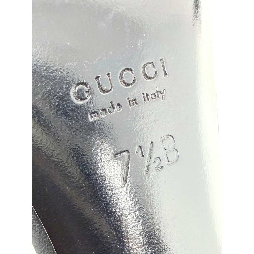 Gucci Black Strappy Heels Sandals 7.5 Satin Ankle Strap Vintage - Picture 7 of 9